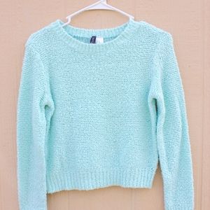 Mint green cropped sweater